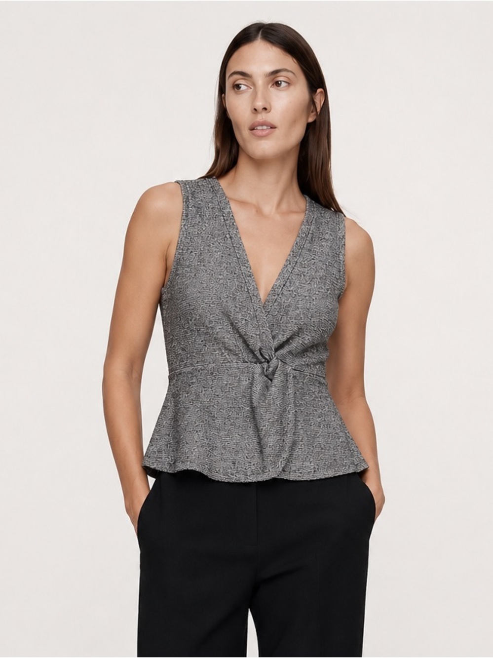 J.Crew 365 Bouclé Twist Peplum Tank Top